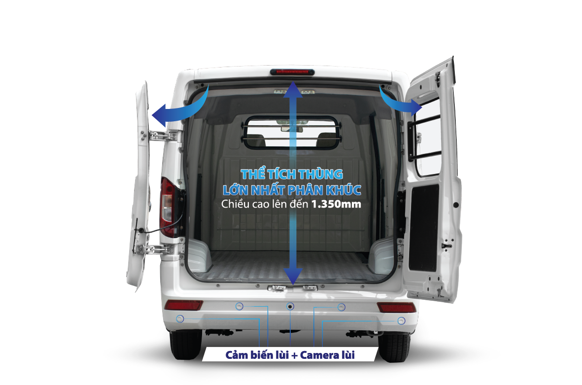  Góc mở cửa sau tối đa 270 độ